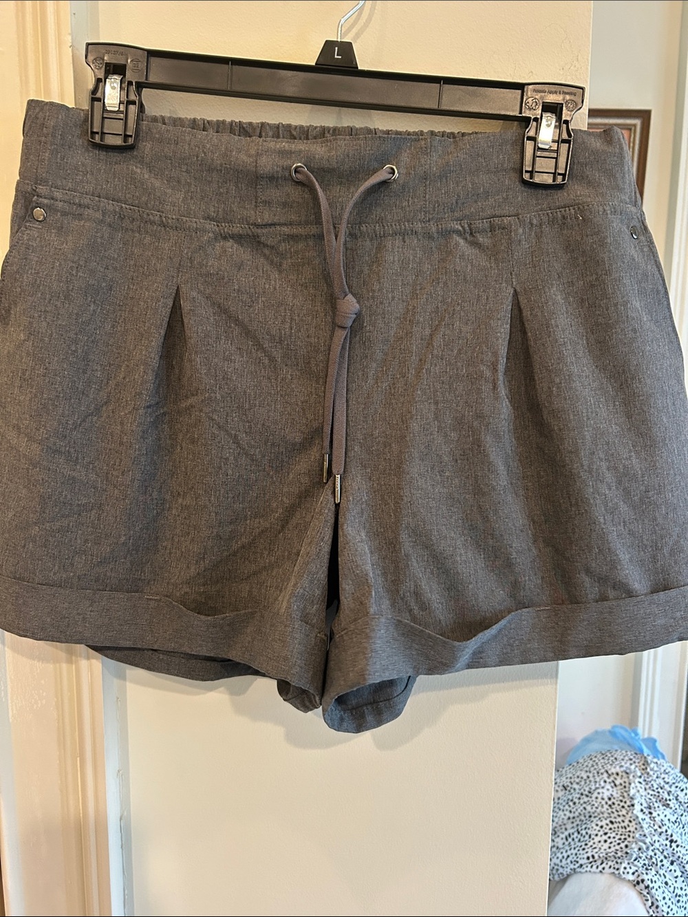MPG Women's Gray High-Waist Drawstring Shorts